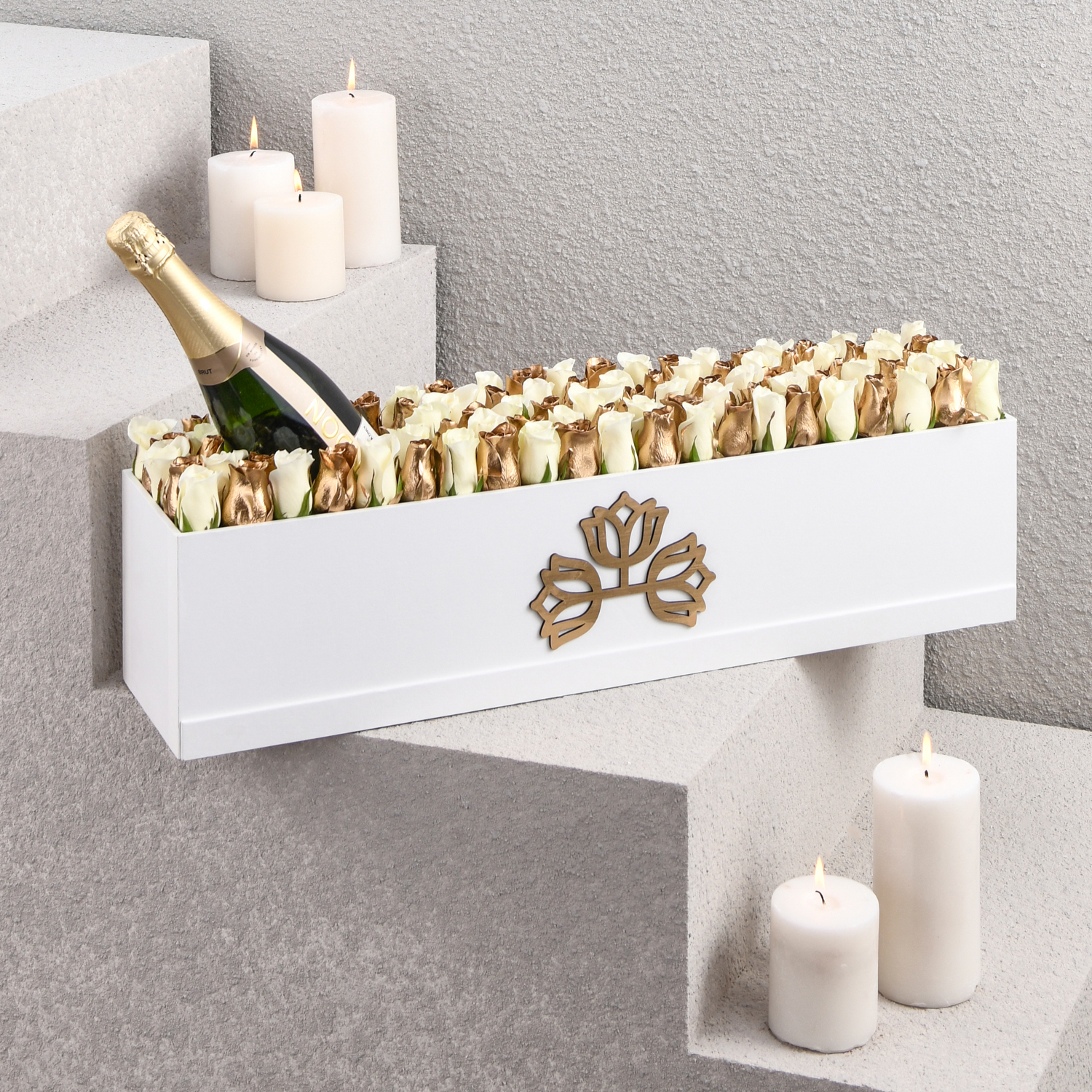  LONG BOX WITH GOLD ROSES