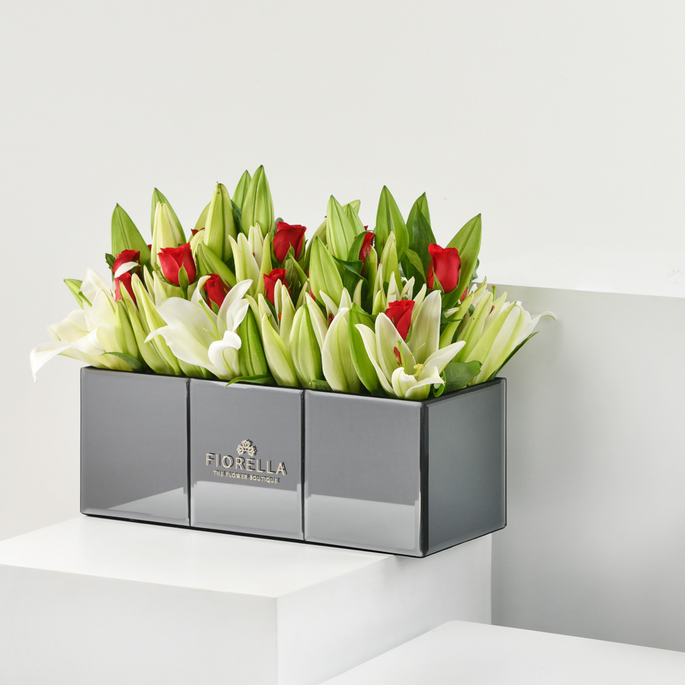 lilies and rose mirror long