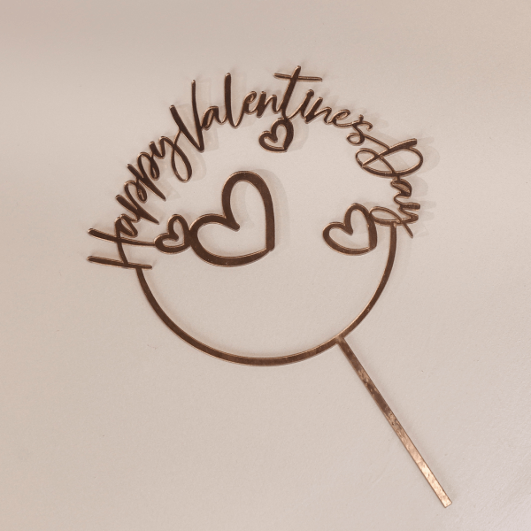 Gold (happy valentines day) - Flower Topper
