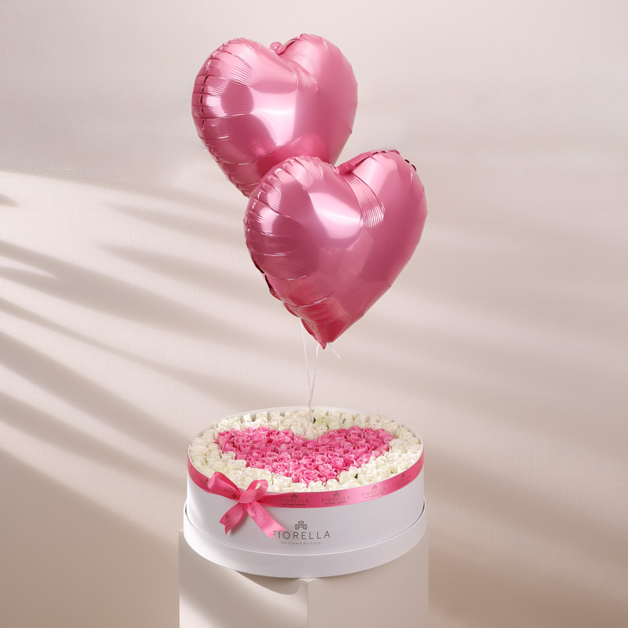  ROUND LOVE BOX - BALLOONS