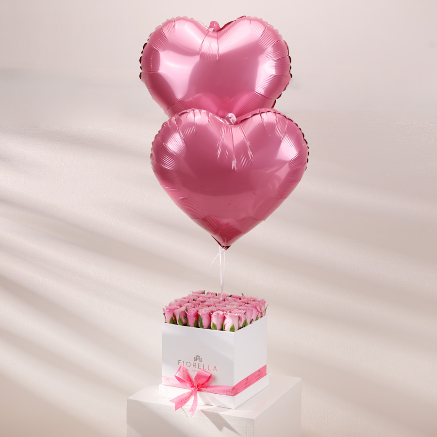 ROSES CUBE BOX BALLOONS