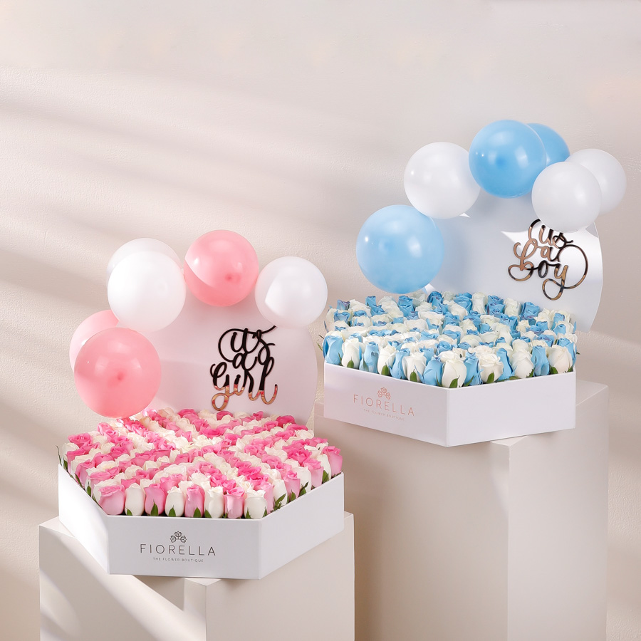 BALLOON ROSES HEXAGON