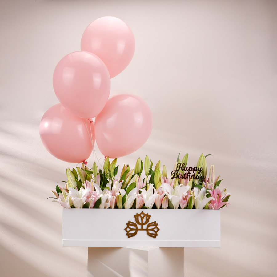  LILLIES LONG BOX BALLOONS - SPECIAL EDITION