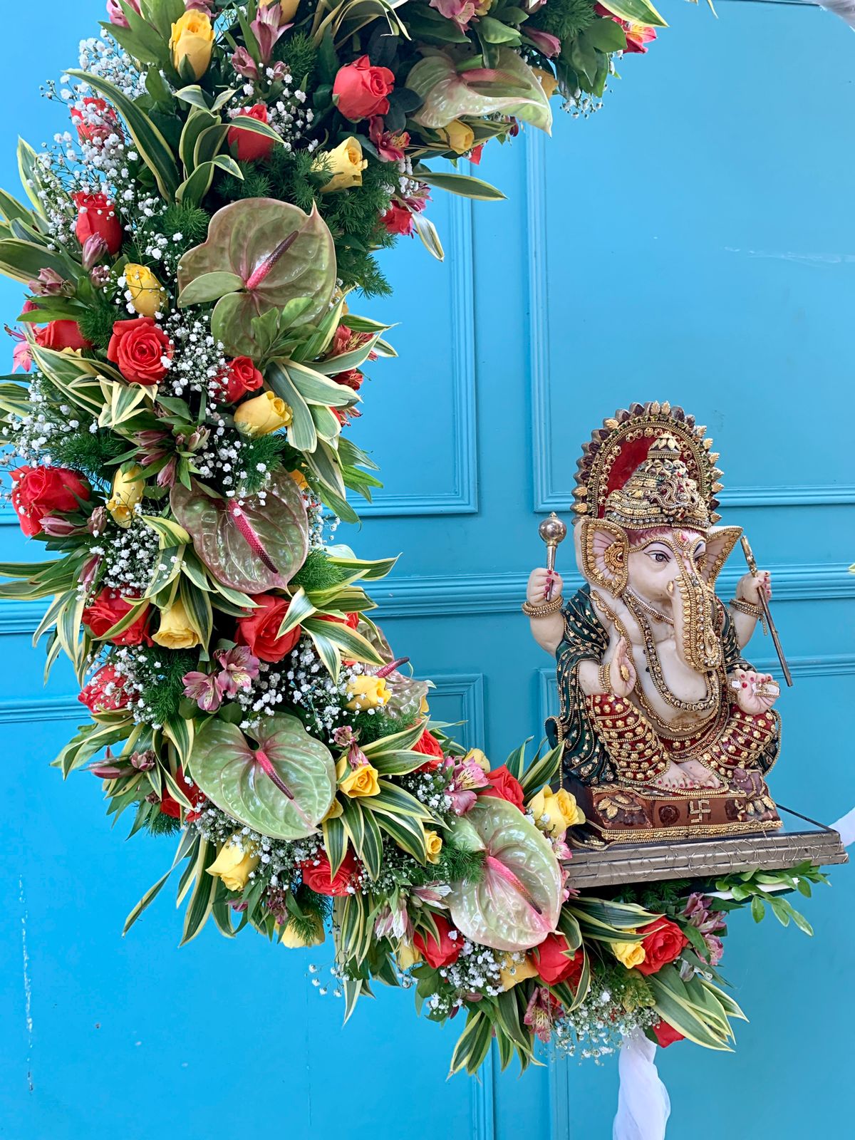 ganesh chaturthi flower decoration